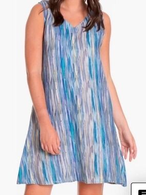 APNY Nordstrom blue linen dress Small Minimalist Summer